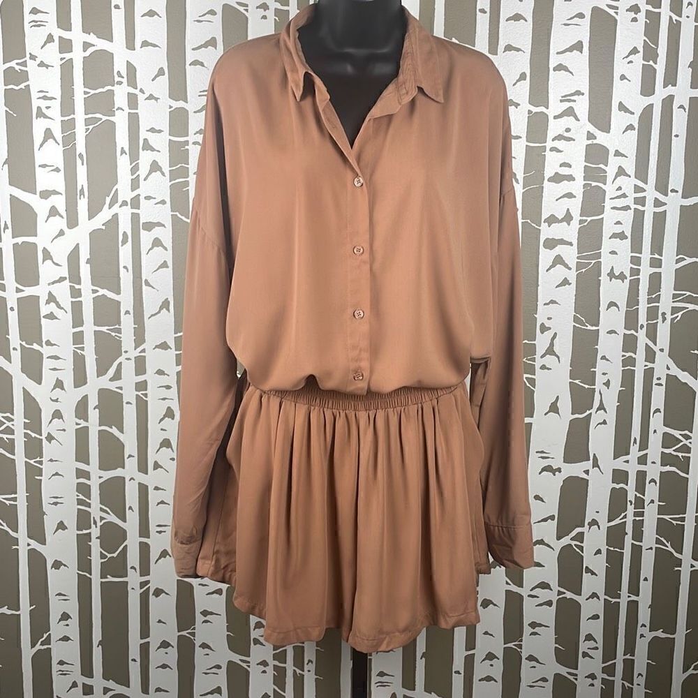 Coordinated Shorts & Button Down Shirt Set XL